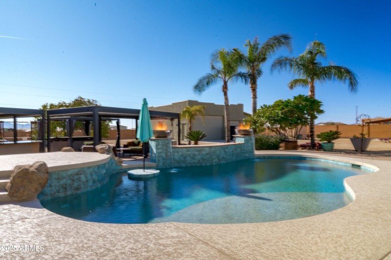 48-Pool with Fire and Waterfalls