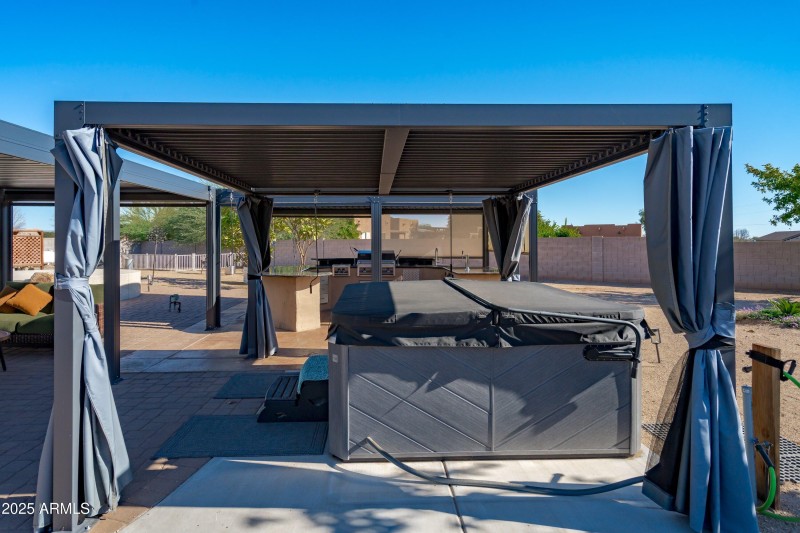 54-Covered BBQ Hot Tub and Lounge Area