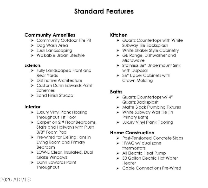 Standard Features Encanto Bell Park 4-22