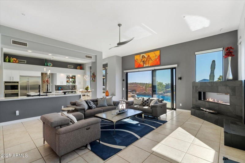 Family Room Open to Kitchen & Pool Patio