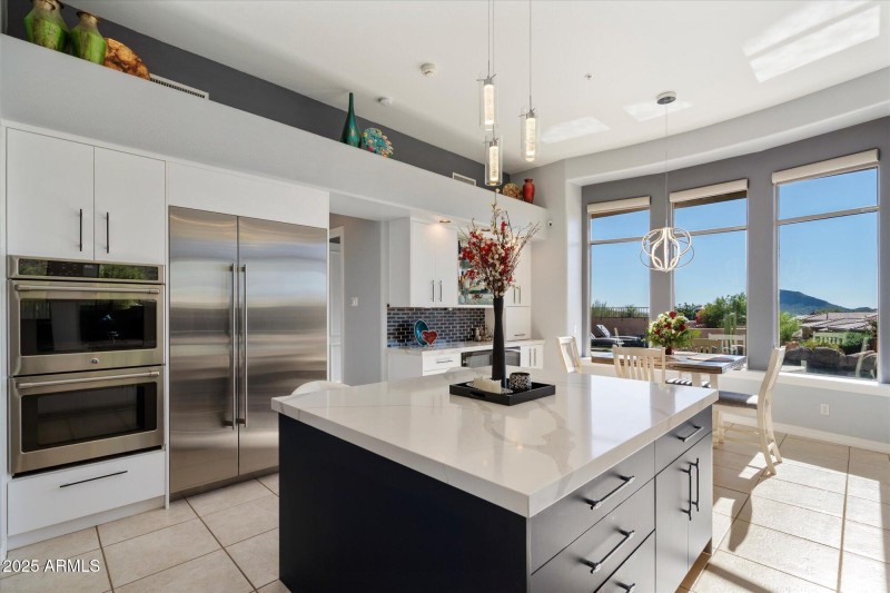 Large Kitchen Island and Mountain Views
