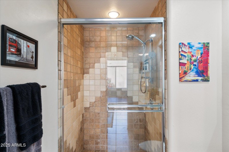 Hall Shower with Custom Tile