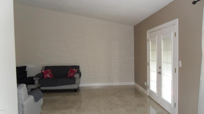 view from kitchen to dining