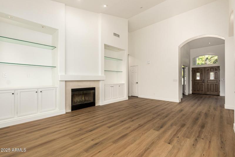 Built-In Shelving & Fireplace