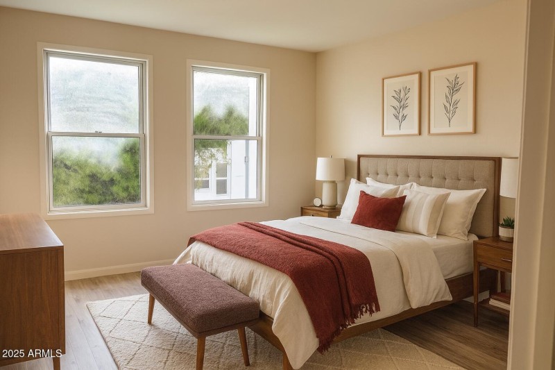 Primary Bedroom Virtually Furnished