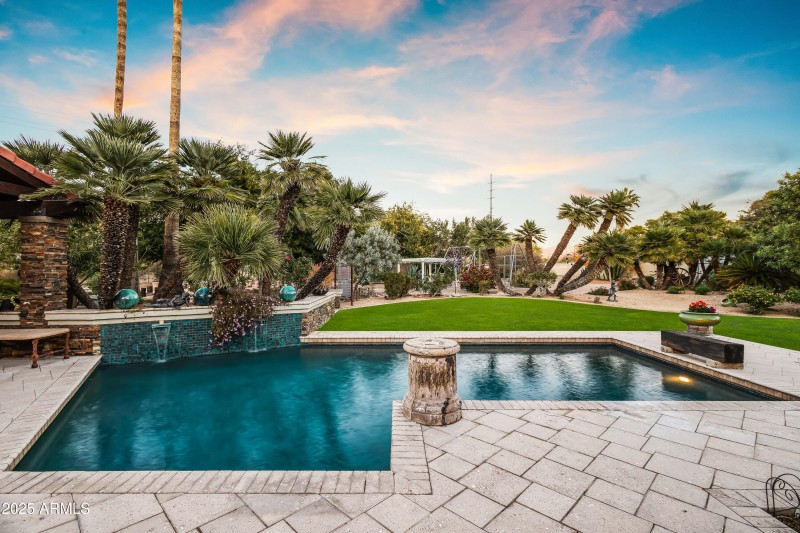 POOL TO BACKYARD VIEW TWILIGHT