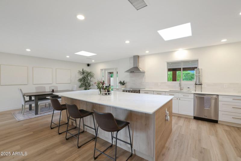 Large, updated kitchen and dining area