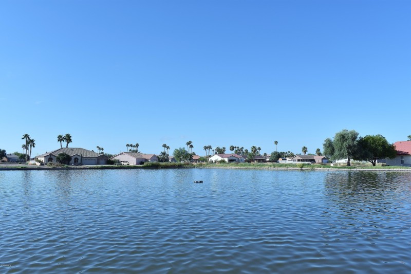 View of lake from back yard