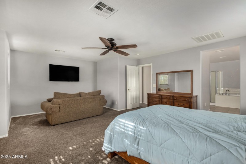 Master bedroom with sitting area