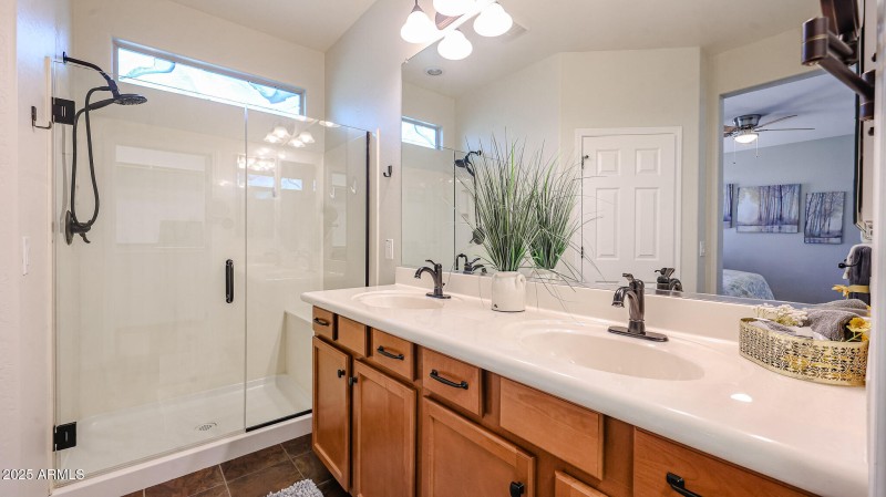 Double Sinks and Large Walk-in Shower