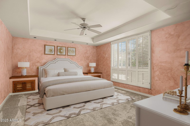 primary bedroom virtually staged