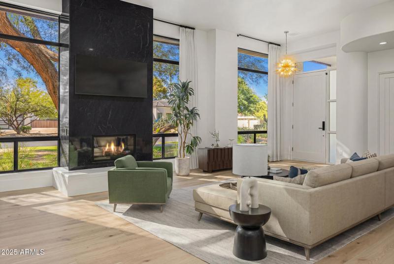 living room virtually staged