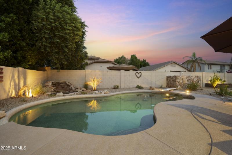 Private Pool at Sunset