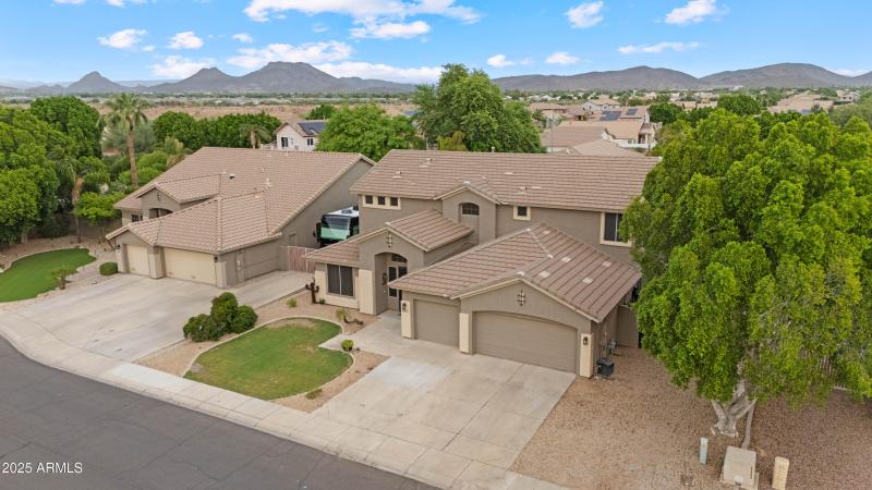 Aerial View with Mountain Backdrop
