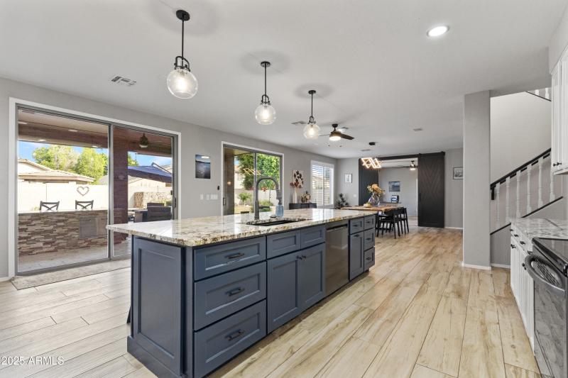 Kitchen Island Toward Patio