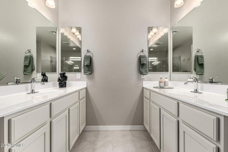 Featuring dual vanities