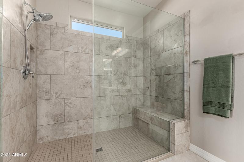 Custom tiled walk-in shower