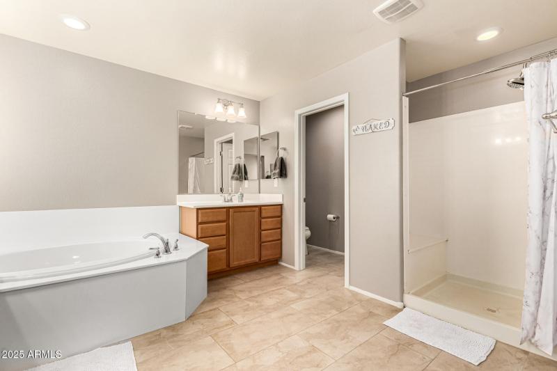 separate shower and water closet