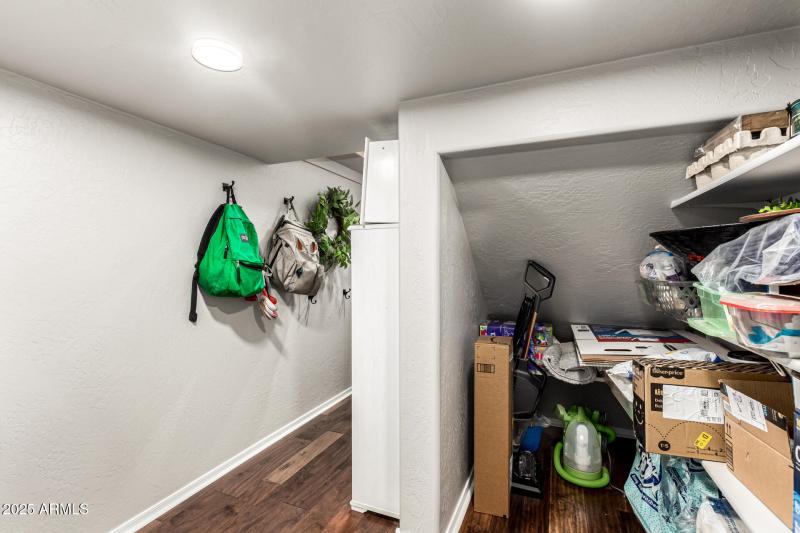 Under stairs mud room