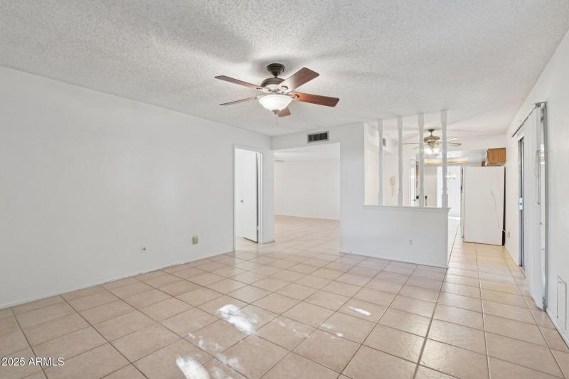 Living area to Kitchen