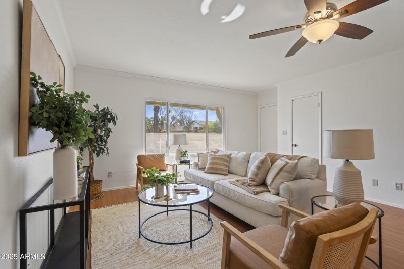 Living Room with Window Views