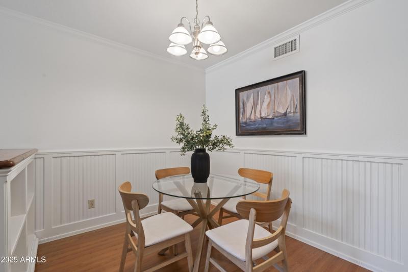 Dining Area with Updated Lighting