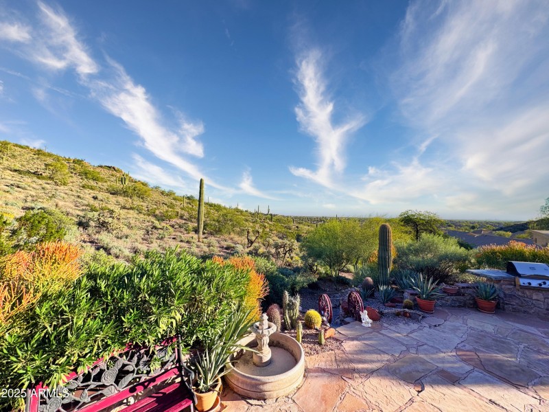 City and mountain views