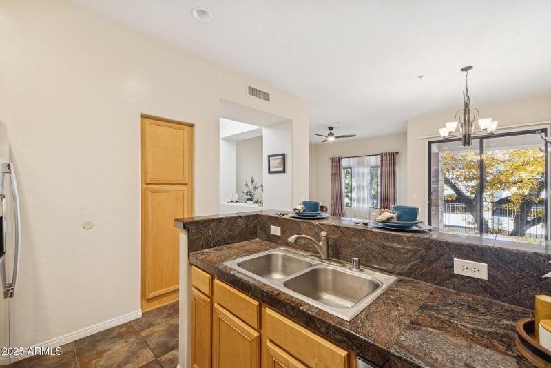 Kitchen View to Living Area