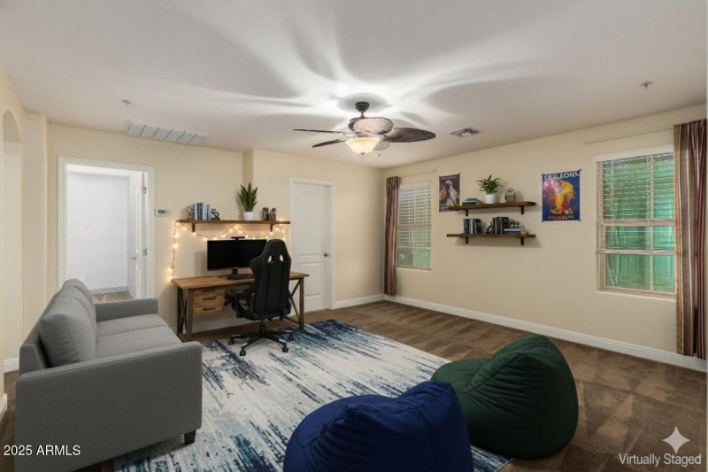 Upstairs loft virtually staged