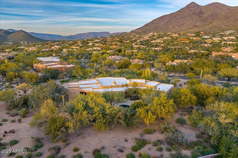 Aerial view of secluded Backyard