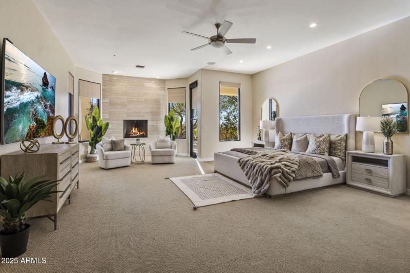 Fireplace and sitting area.
