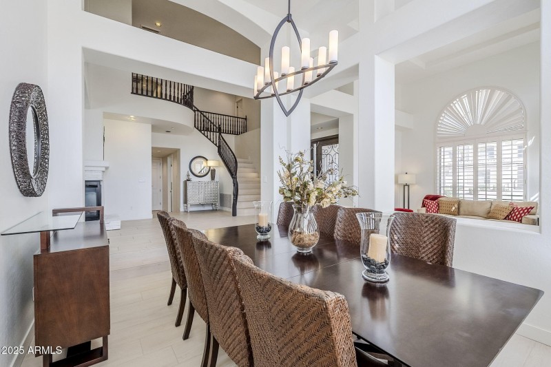 View from dining to stairs