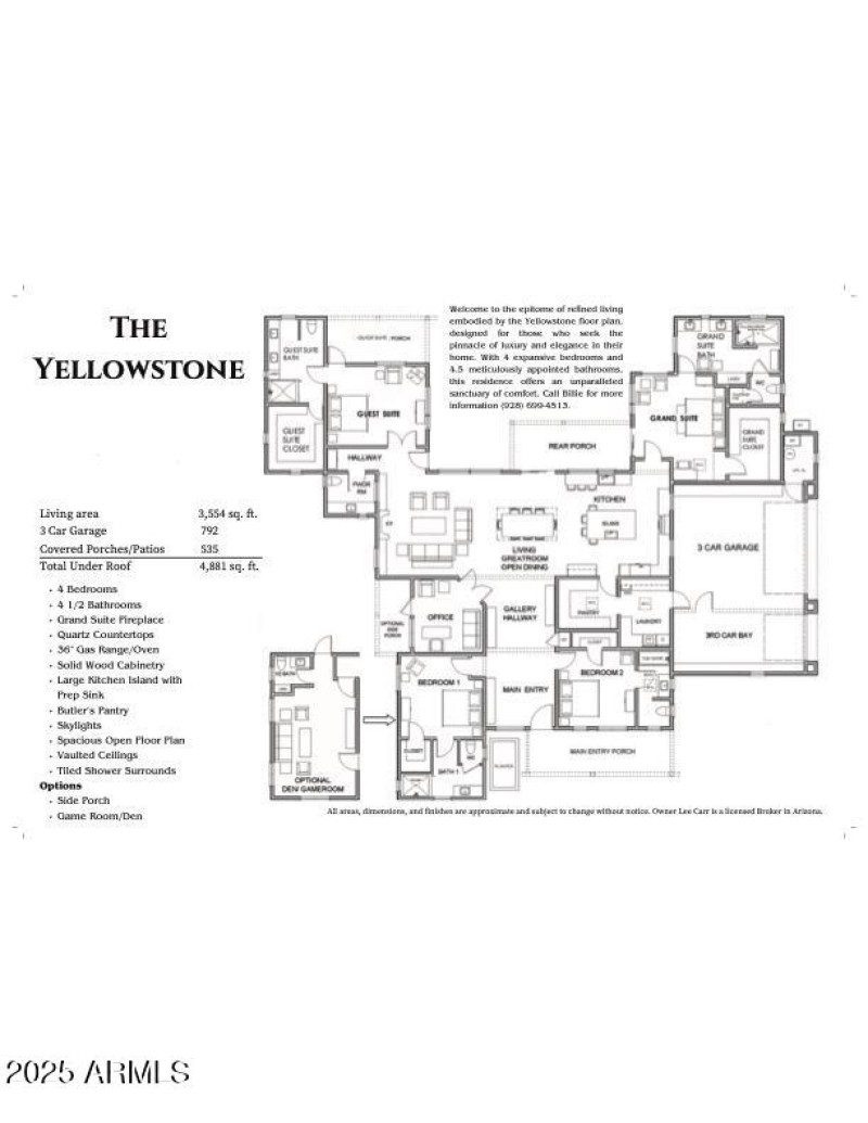 The Yellowstone Floor Plan & Rendering