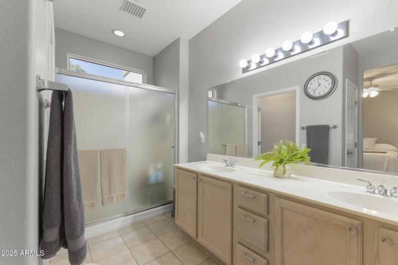 Dual Sinks and Walk In Shower