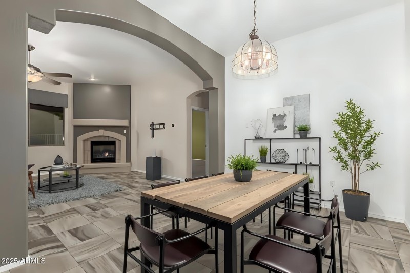 Dining room virtually staged