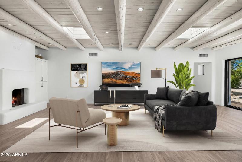 family room virtual staged