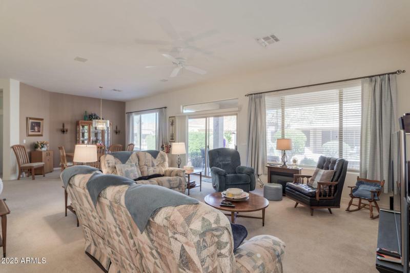 Living room with large windows