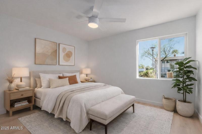 Virtually staged bedroom