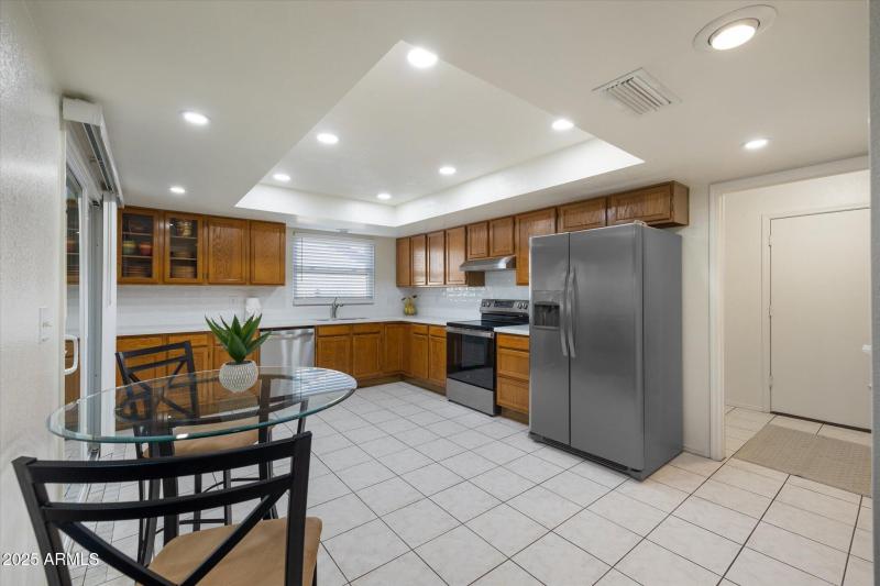 New granite counters,subway backsplash