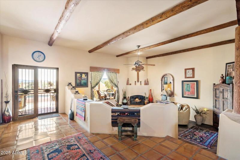 Great Room with Soaring Viga Ceilings