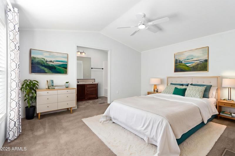 Primary bedroom virtually staged