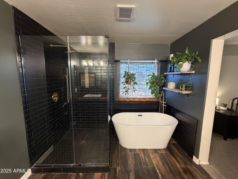 Primary upgraded shower and soaking tub