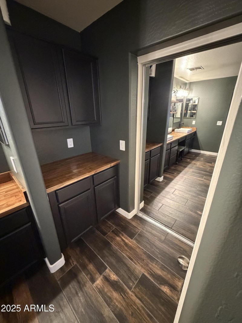 Primary bath abundance of cabinets