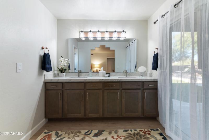 Slider to backyard at primary bath