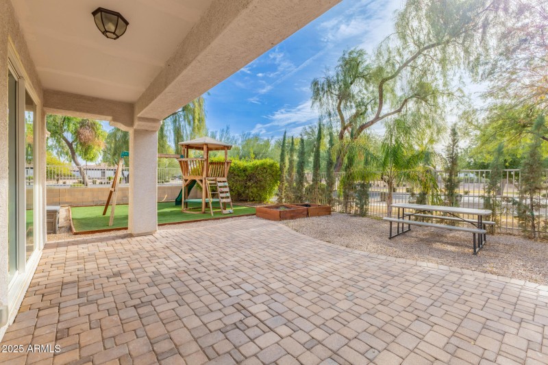 Large Patio With Custom Pavers