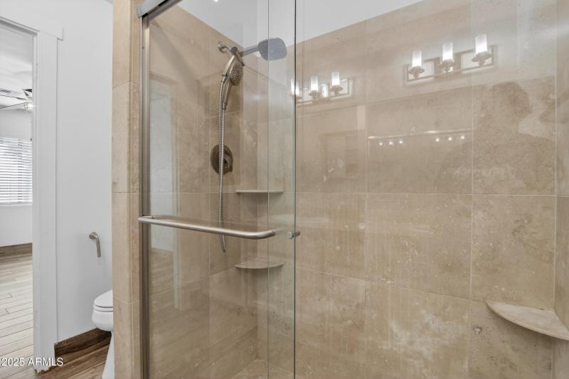 Tile Shower Detail with Built-In Shelves