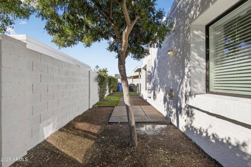 Shaded Side Yard with Garden Space