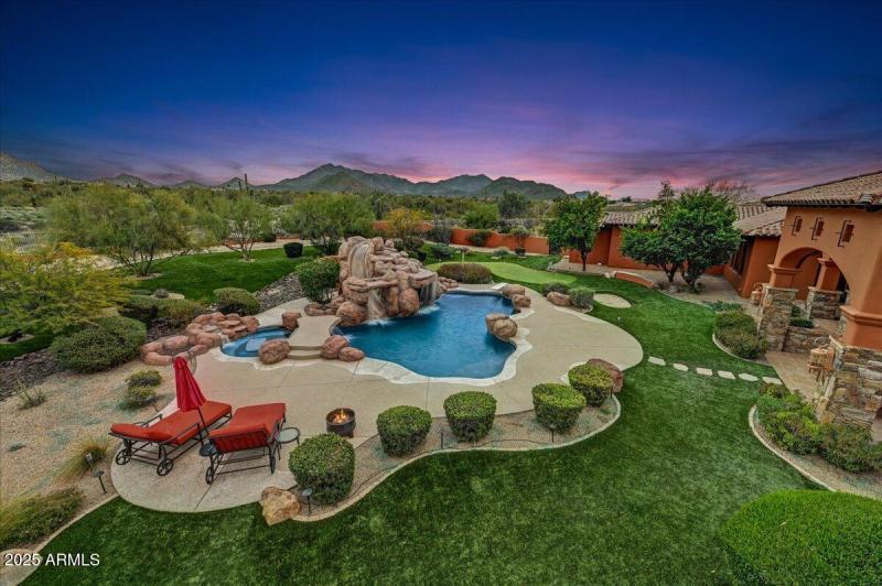 Pool Overview From Backyard Balcony
