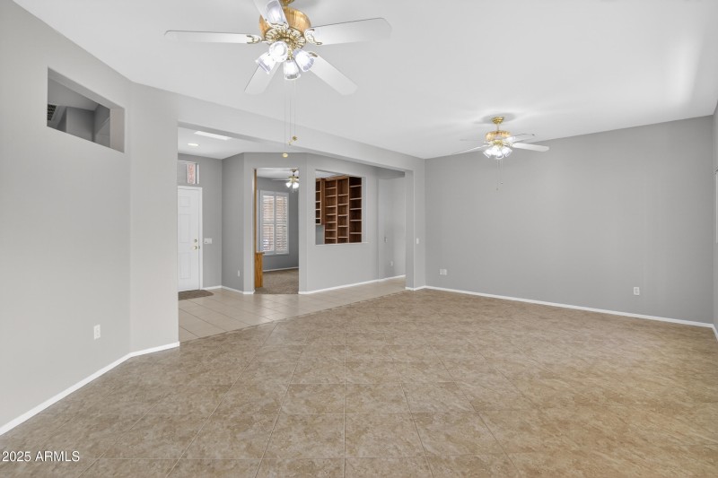 Dual Ceiling Fans in Living/Dining