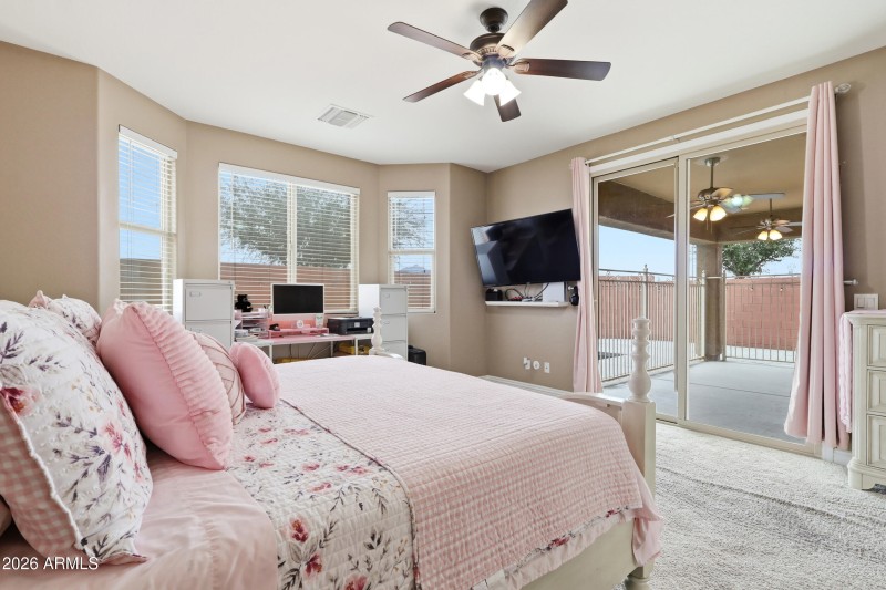 primary with private exit to back yard